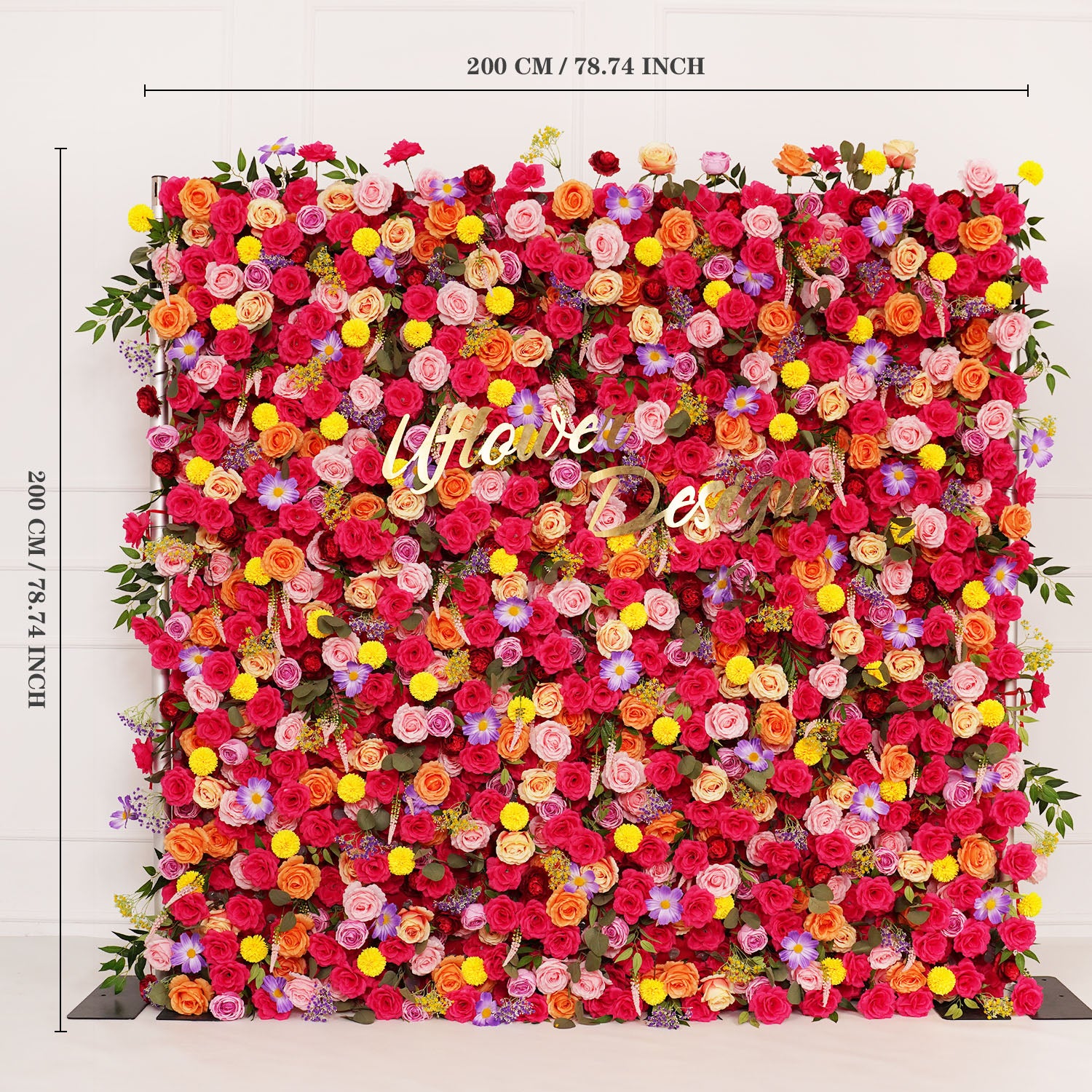 Artificial Colorful Wedding Flower Wall Decor